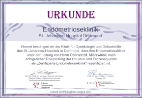Zertifikat Endometriosezentrum